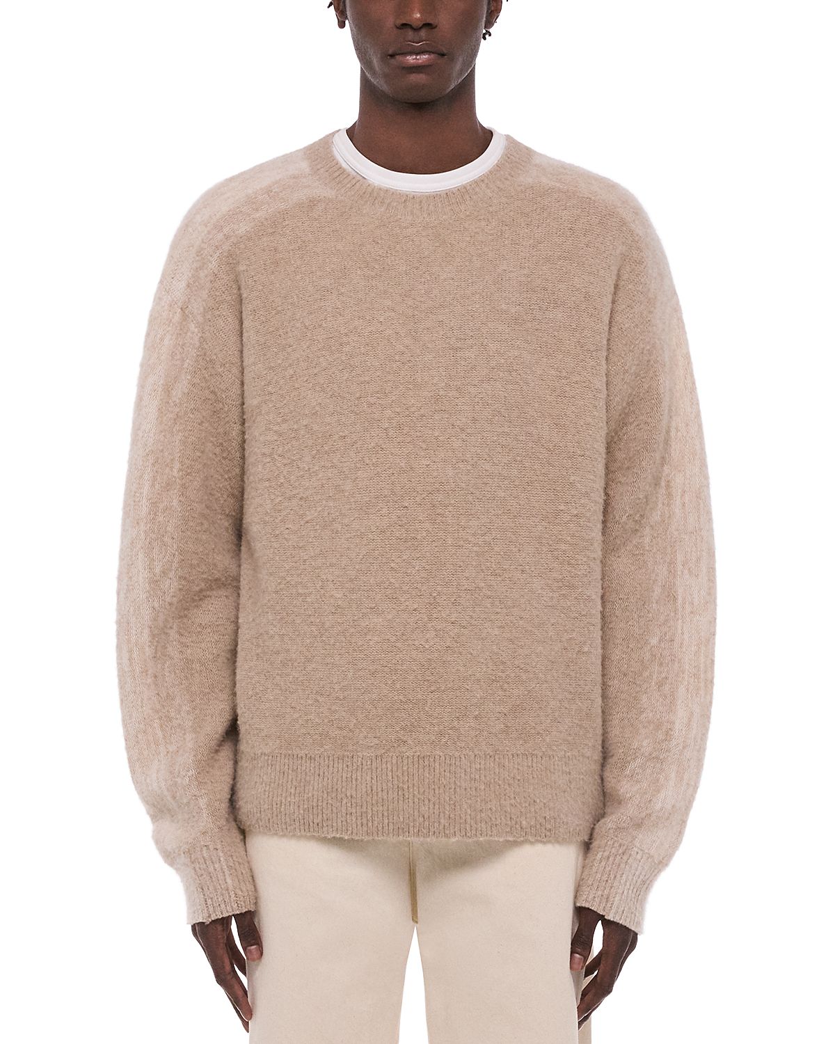 Helmut Lang Brush Stripe Crewneck Wool Sweater