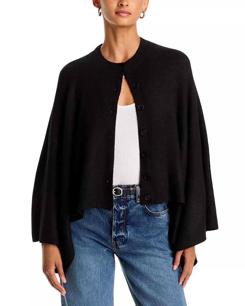 Aqua Cape Sleeve Crewneck Cardigan - Exclusive