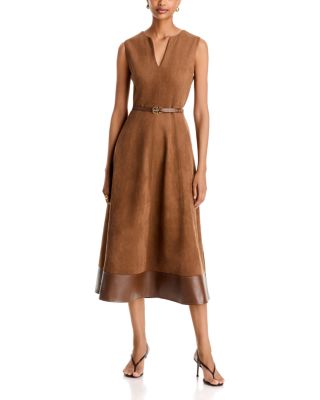 The Paisley Belted Faux Suede Dress