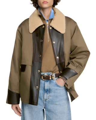 Two Tone Leather Coat