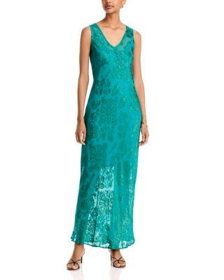 Mira Satin Burnout Slip Dress