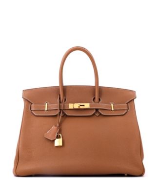 Birkin 35 Handbag Brown Togo with Gold Hardware