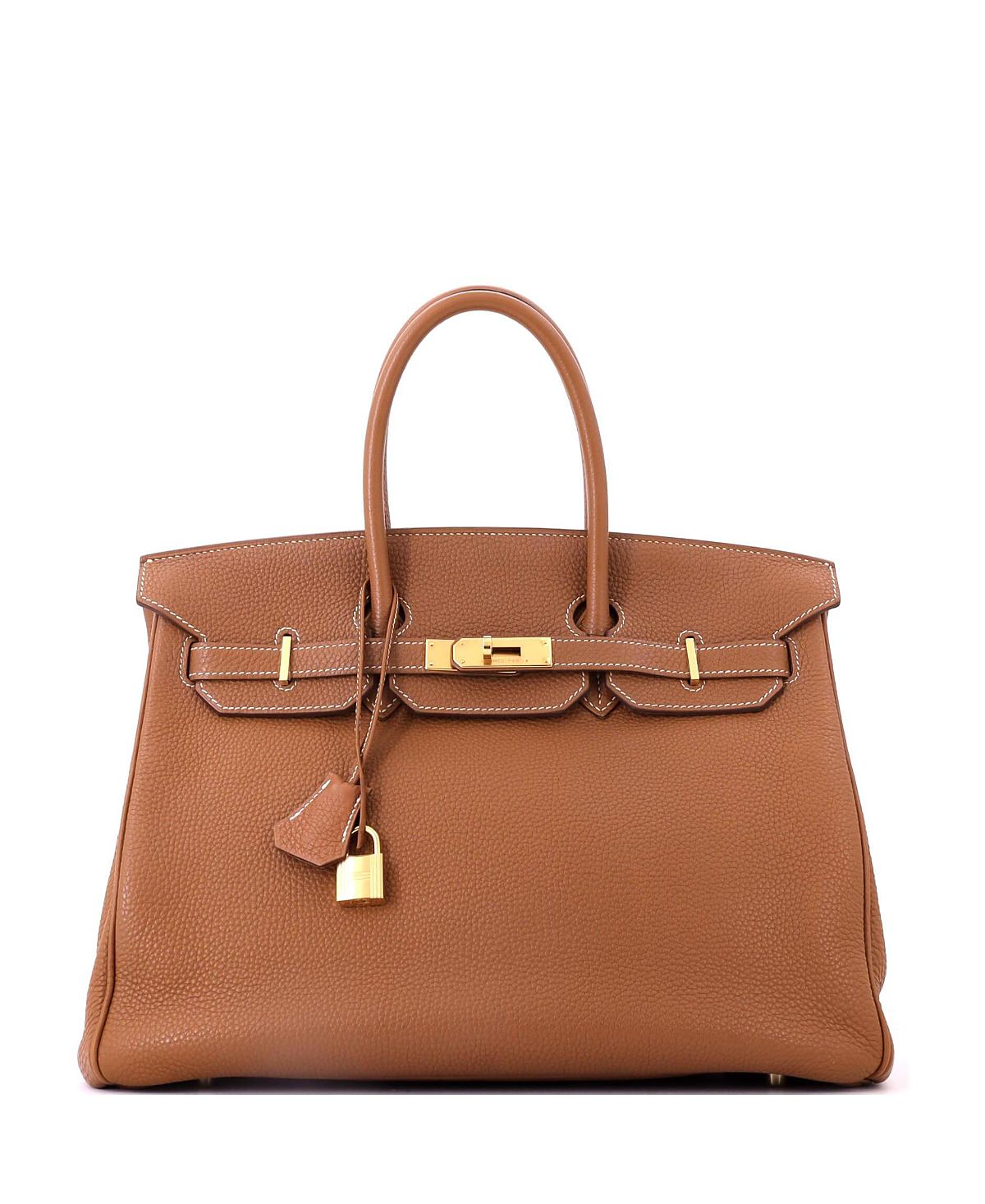 Pre-Owned HERMES Birkin 35 Handbag Brown Togo with Gold Hardware