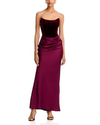 Strapless Velvet Bodice Gown - Exclusive