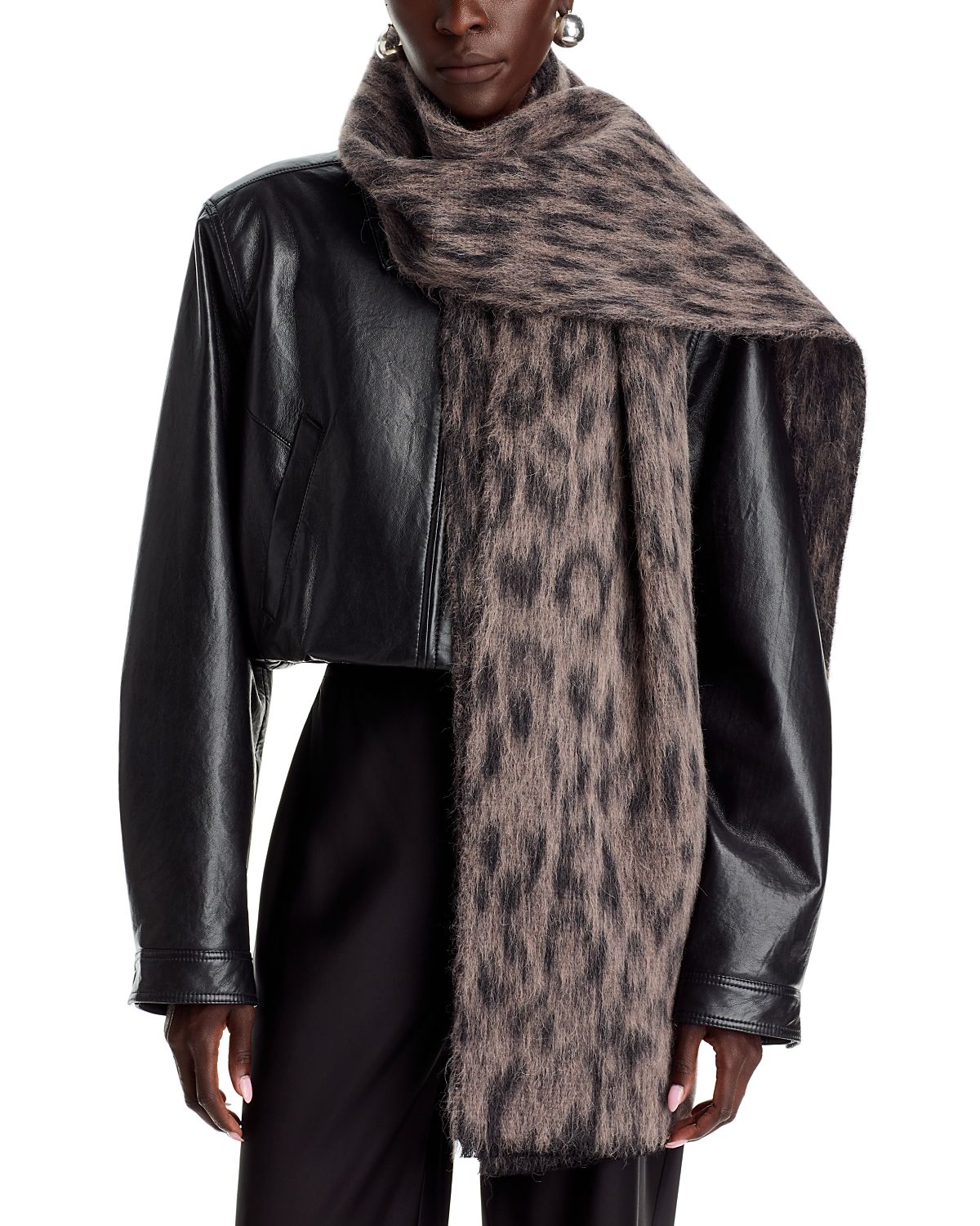 Vince Animal Jacquard Wool & Alpaca Blend Scarf