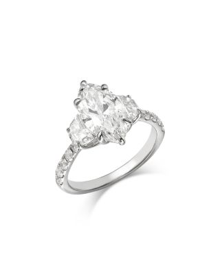 Bloomingdale's Fine Collection Luxe Collection Certified Lab Grown Diamond Marquise Solitaire Engagement Ring in 18K White Gold, 3.0 tcw