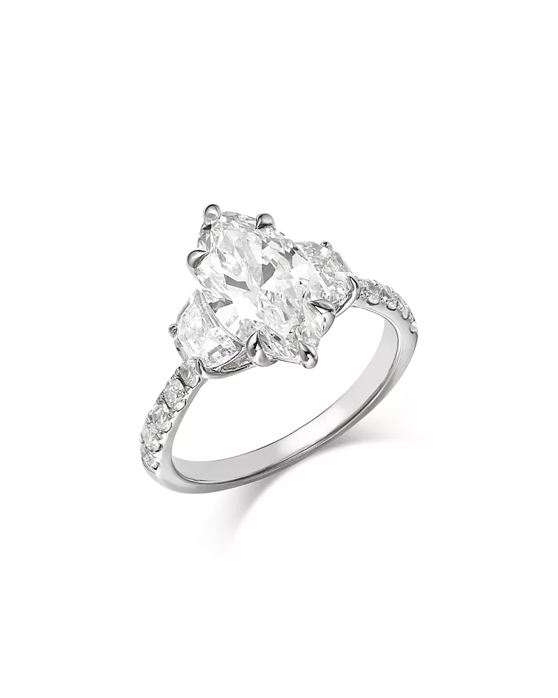 Bloomingdale's Fine Collection Luxe Collection Certified Lab Grown Diamond Marquise Solitaire Engagement Ring in 18K White Gold, 3.0 tcw