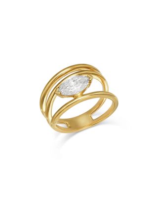 Luxe Collection Certified Lab Grown Diamond Marquise Cut Wrap Ring in 14K Yellow Gold, 1.0 tcw
