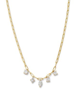 Luxe Collection Certified Lab Grown Diamond Mixed Cut Paperclip Chain Necklace in 14K Yellow Gold, 2.5 tcw