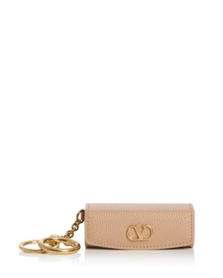 Valentino Garavani VLogo Grained Leather Lipstick Keychain