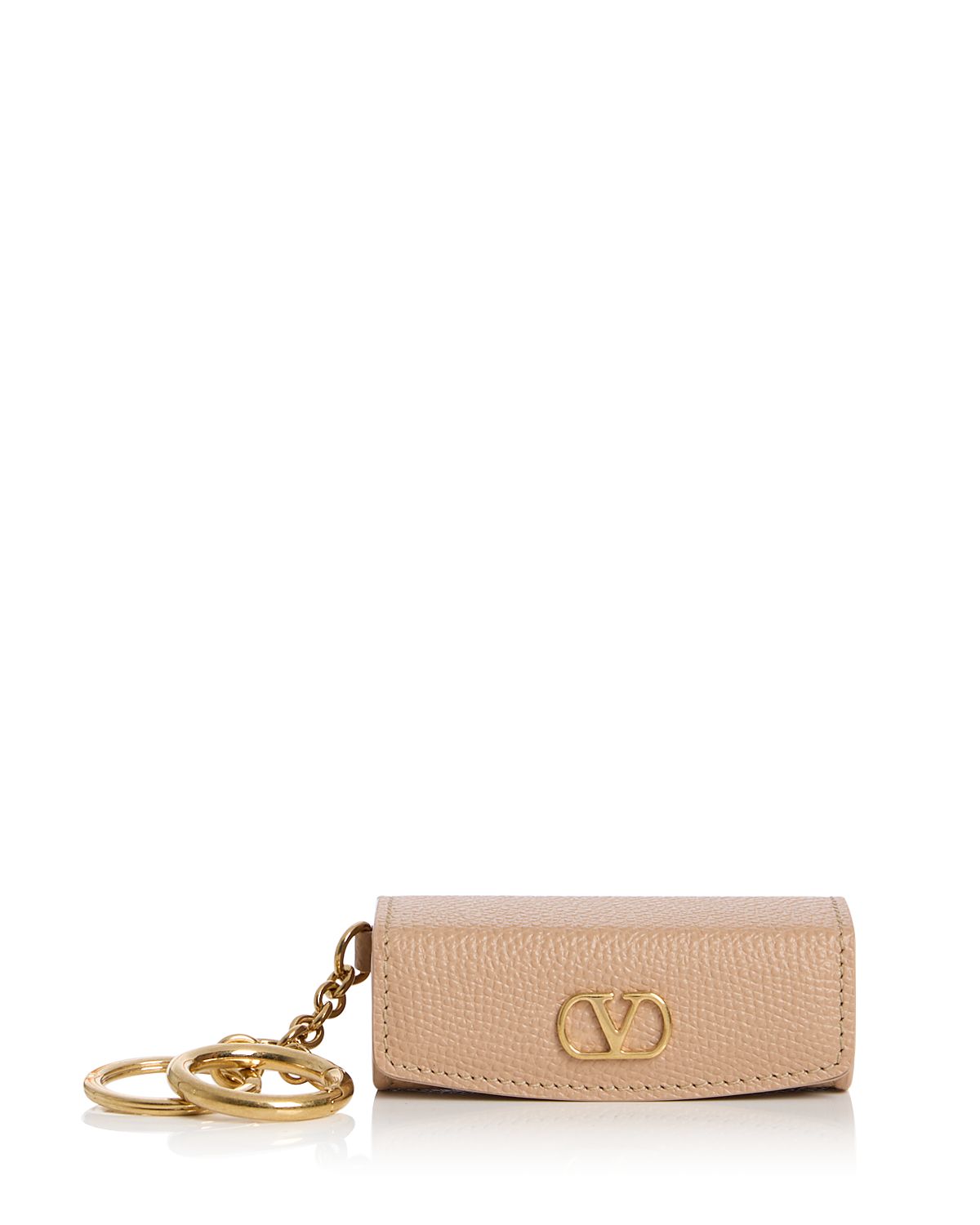 Valentino Garavani VLogo Grained Leather Lipstick Keychain