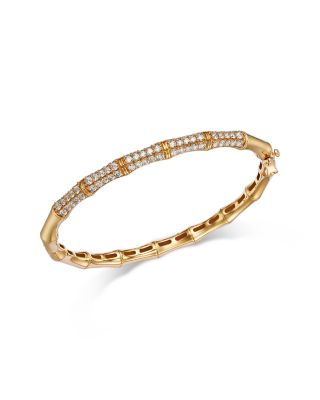 Diamond Pave Bangle Bracelet in 14K Yellow Gold, 1.75 tcw