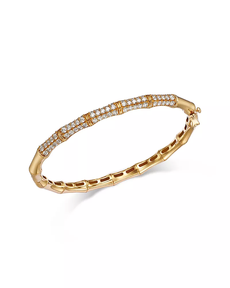 Bloomingdale's Fine Collection Diamond Pave Bangle Bracelet in 14K Yellow Gold, 1.75 tcw