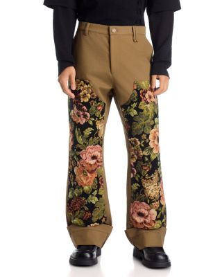 Rose Patchwork Cotton Workwear Trousers
