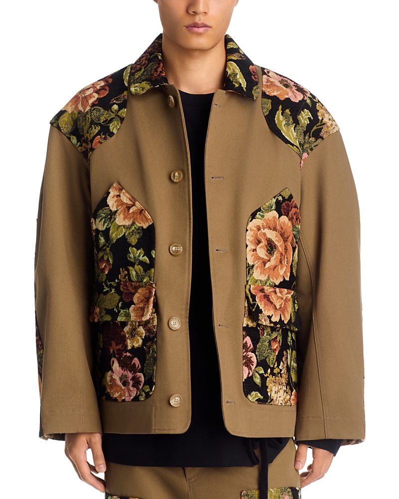 Simone Rocha Cotton Relaxed Embroidered Rose Jacket