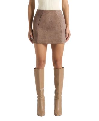 Cleo Faux Suede A-line Mini Skirt