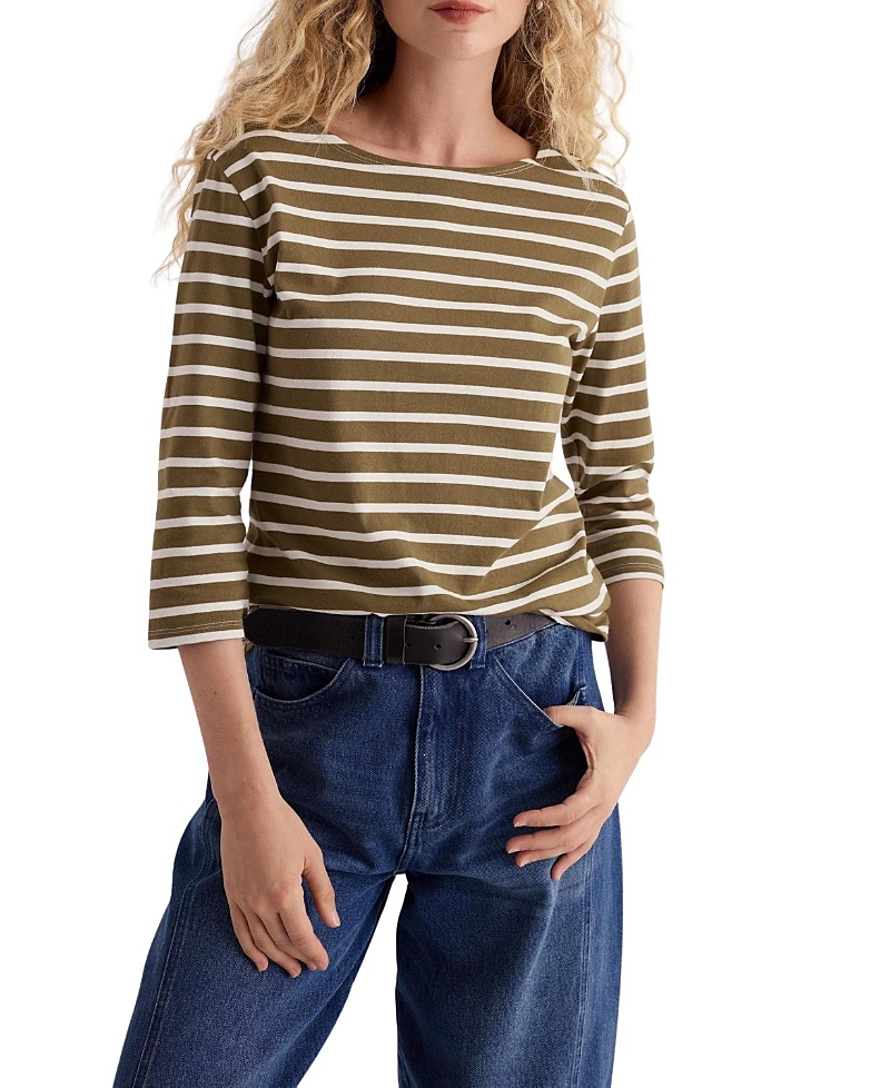 Seasalt Cornwall Sailor Boat Neck 3/4 Sleeve T-Shirt