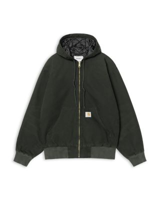 Active Cotton Stone Canvas Drawstring Hooded Jacket