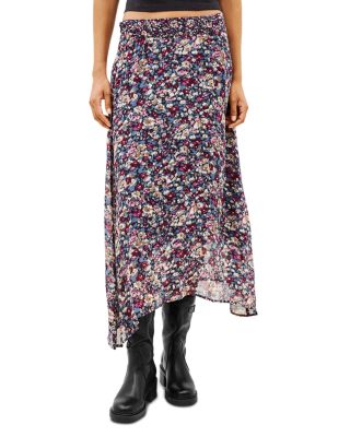 Klap Asymmetric Hem Midi Skirt