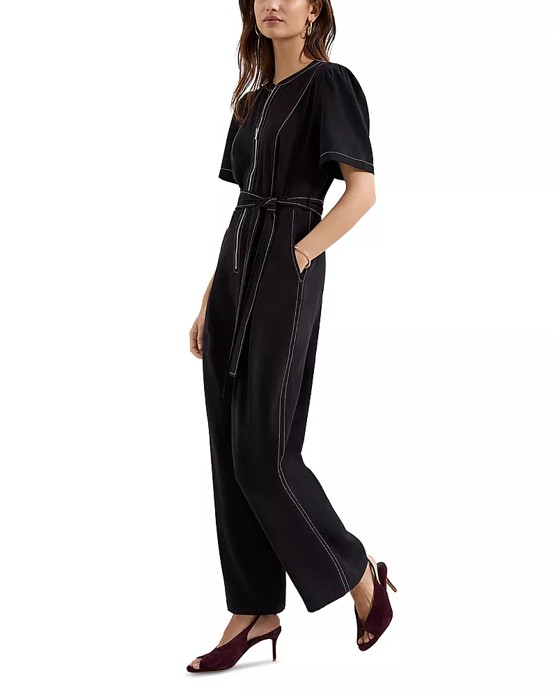 Phase Eight Alix Contrast Stitch Waist Tie Jumpsuit
