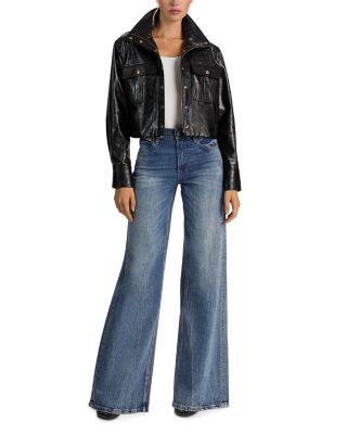 James Faux Leather Cropped Jacket - thumbnail 6