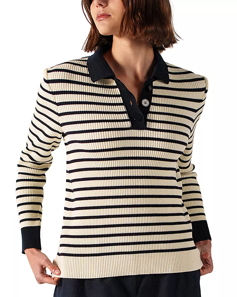 Saint James Fiquefleur Wool Polo Sweater