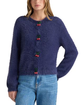 Cherry Button Crewneck Cardigan