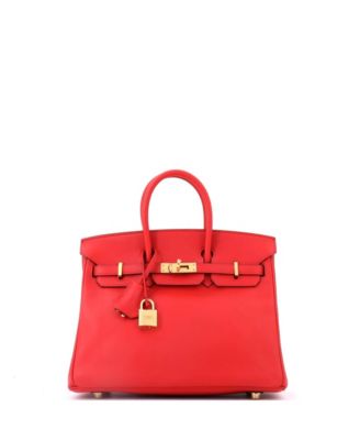 Birkin 25 Swift Leather & Gold Tone Hardware Satchel