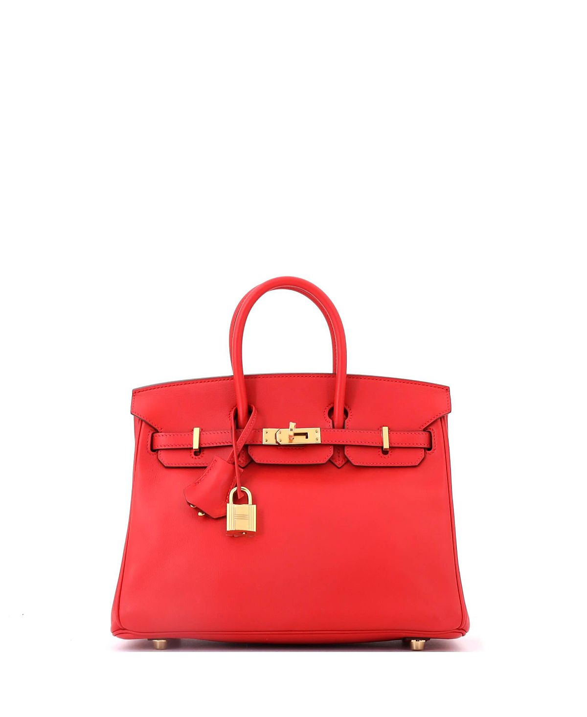 Pre-Owned HERMES Birkin 25 Swift Leather & Gold Tone Hardware Satchel
