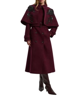 Karen Millen Tailored Funnel-Neck Cape Midi Coat