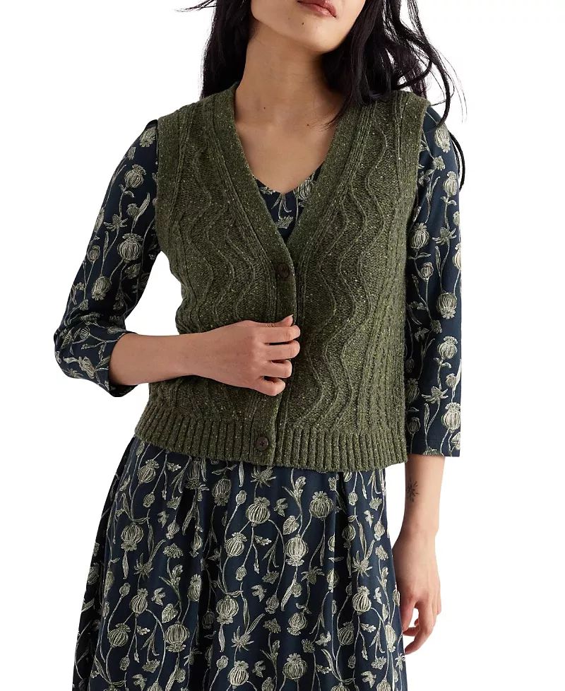 Seasalt Cornwall Pendouer V-neck Button Up Knitted Vest