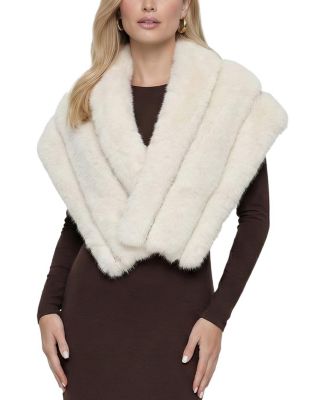 Lyla Grant Faux Fur Fox Shawl with Rhinestones