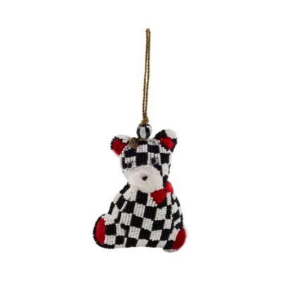 Courtly Check Bear Beaded Ornament