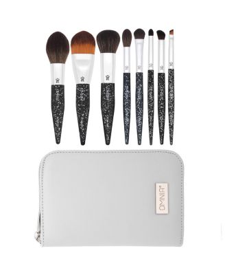  Professional Glitter Travel Makeup Brush Set - 8 Pcs