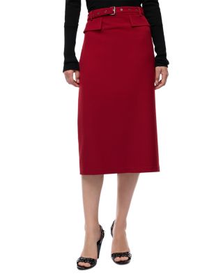 Gazania Belted Crepe Skirt