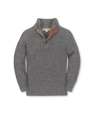 Boys' Organic Mock Neck Cardigan Stitch Sweater - Little Kid