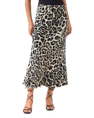 Printed Pull On Bias Cut Midi Skirt