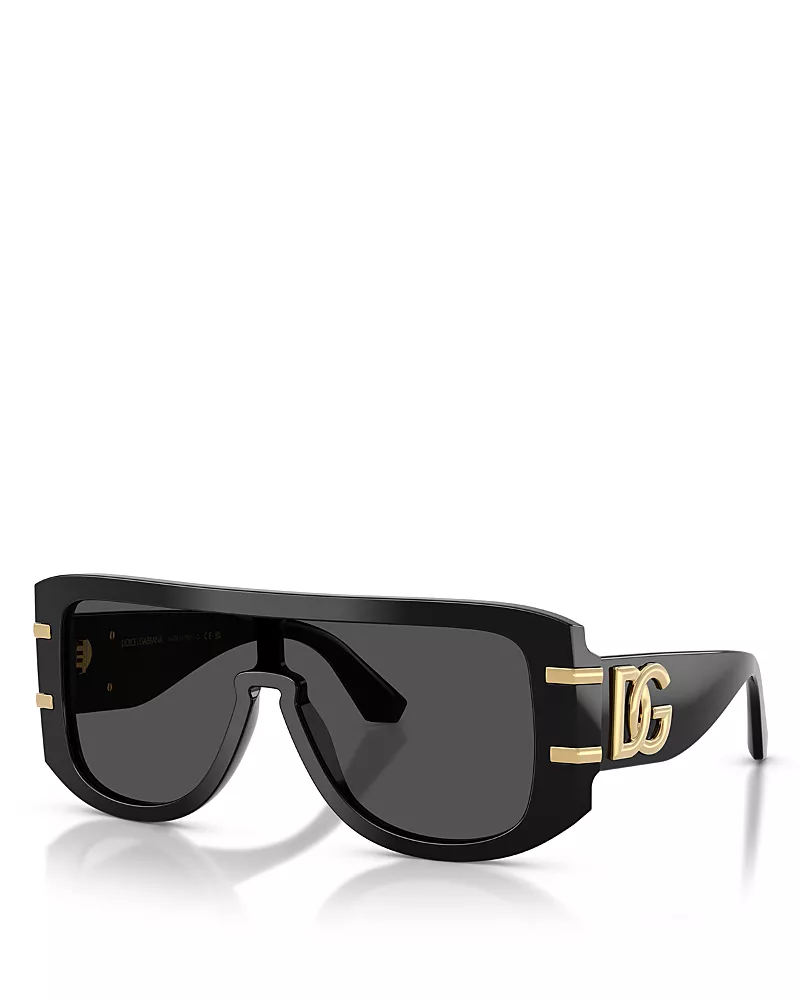 Dolce & Gabbana Rectangular Shield Sunglasses, 127mm