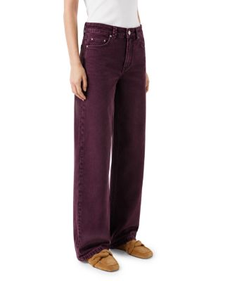 Tressé Tresse Pildon Mid Rise Straight Jeans In Brown In Purple