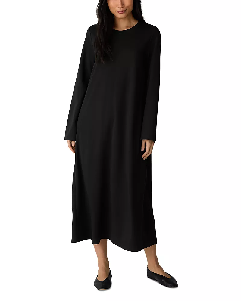 Eileen Fisher Extra Fine Ponte Crewneck Maxi Dress