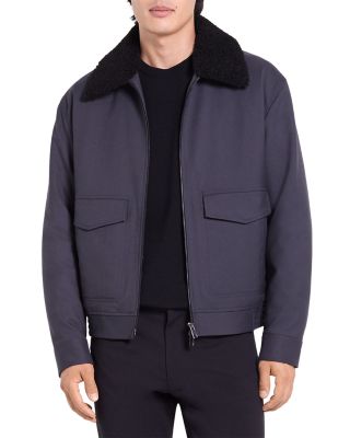 Pressed Twill Zip Aviator Jacket