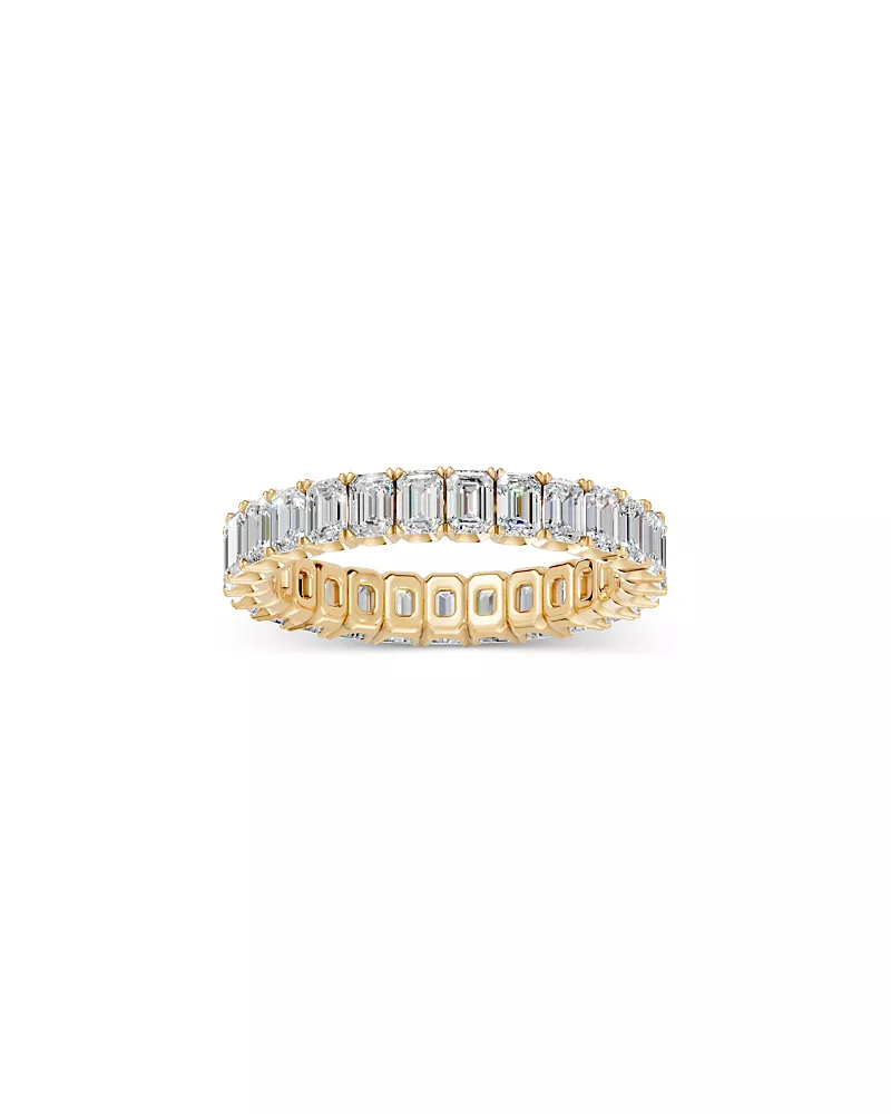 Bloomingdale's Fine Collection Diamond Emerald Cut Eternity Ring in 14K Yellow Gold, 3.0 tcw