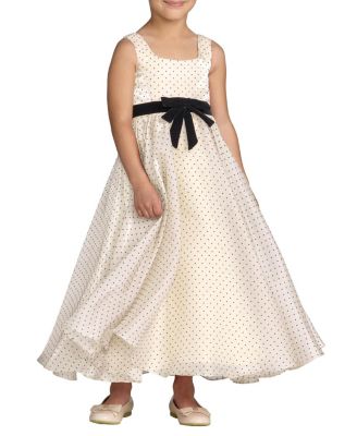  Girls' Polka Dot Chiffon Maxi Dress with Bow Sash - Little Kid, Big Kid