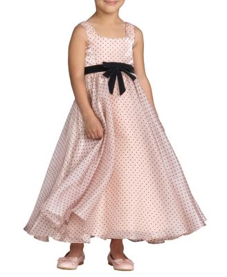  Girls' Polka Dot Chiffon Maxi Dress with Bow Sash - Little Kid, Big Kid