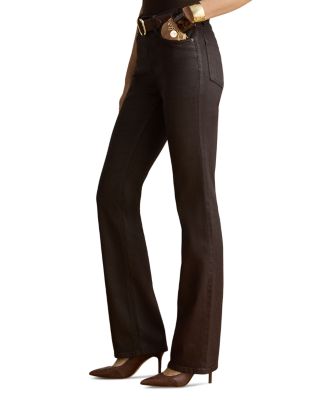 Coated High Rise Bootcut Jeans