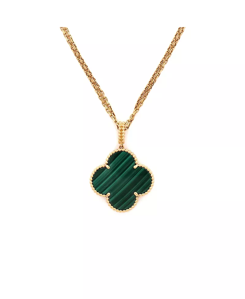 Pre-Owned Van Cleef & Arpels Magic Alhambra Pendant Long Necklace 18K Gold and Malachite, 36