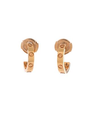  Small Love Hoop Earrings 18K Rose Gold