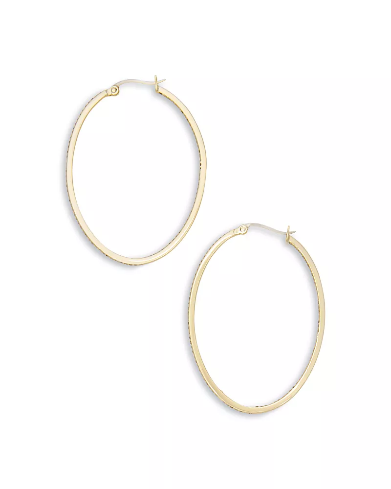 Ramy Brook Khatia Pave Hoop Earrings, 2.1 diameter