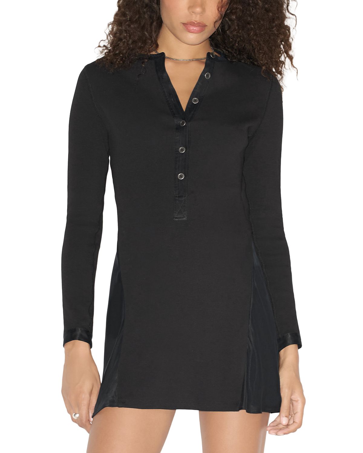Re/Done Ruby Cotton Stretch Henley Dress