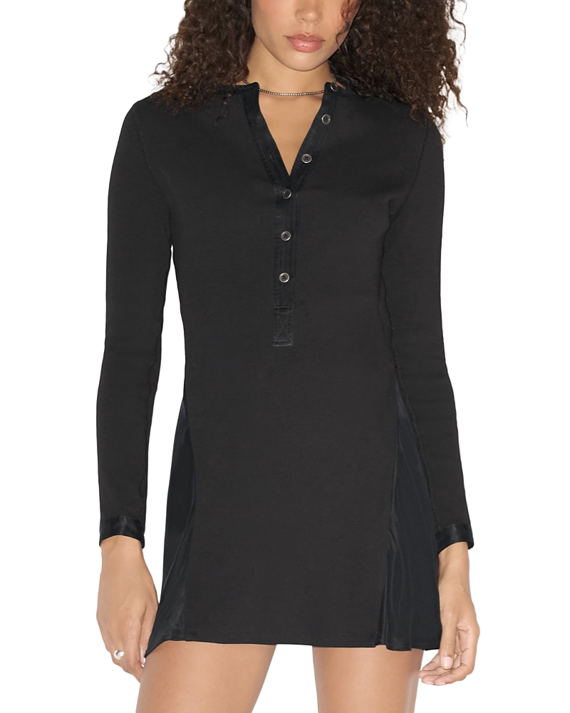Re/done Ruby Cotton Stretch Henley Dress